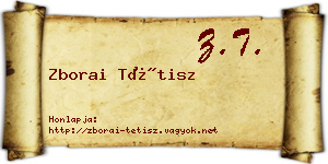 Zborai Tétisz névjegykártya